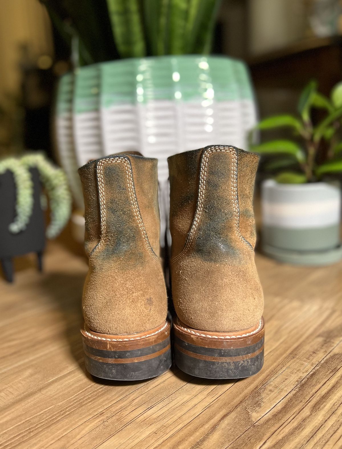 Photo by patinathunderdome on January 6, 2022 of the John Lofgren M-43 Service Shoes in Horween Natural Chromexcel Roughout.