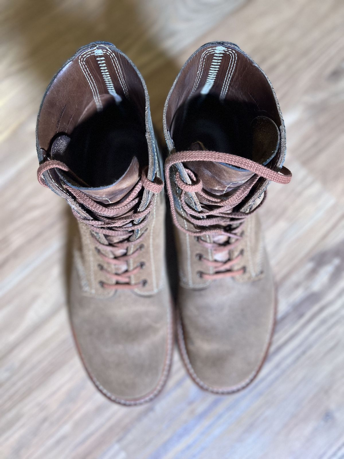 Photo by patinathunderdome on March 6, 2022 of the John Lofgren M-43 Service Shoes in Horween Natural Chromexcel Roughout.