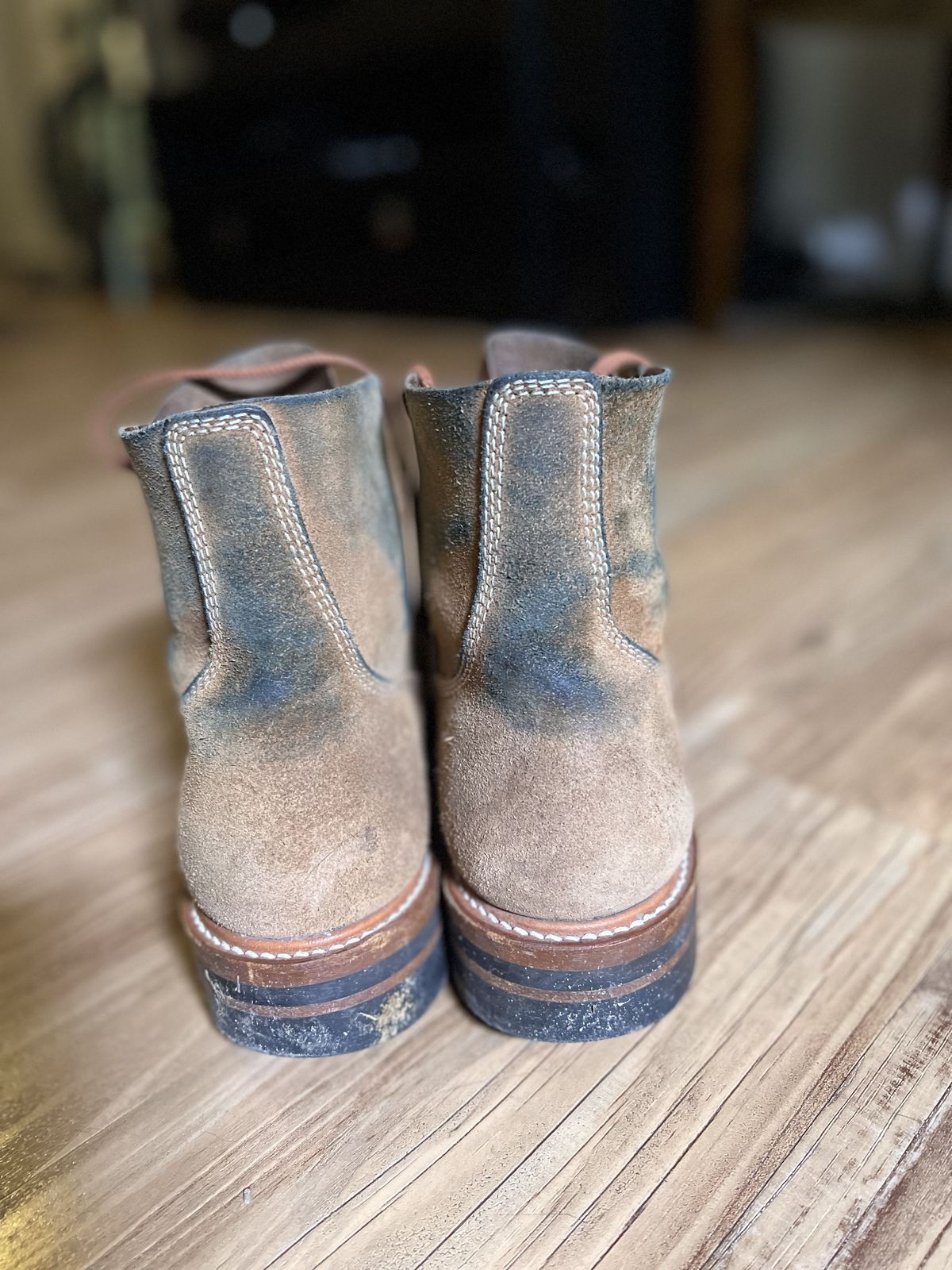 Photo by patinathunderdome on March 6, 2022 of the John Lofgren M-43 Service Shoes in Horween Natural Chromexcel Roughout.