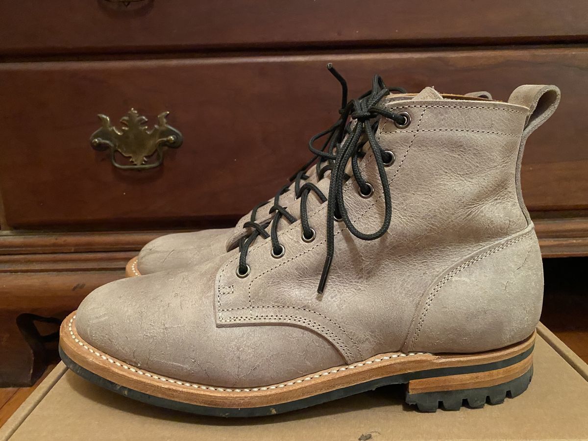 Photo by patinathunderdome on November 3, 2021 of the Truman Service Boot in C.F. Stead Smoke Rambler.
