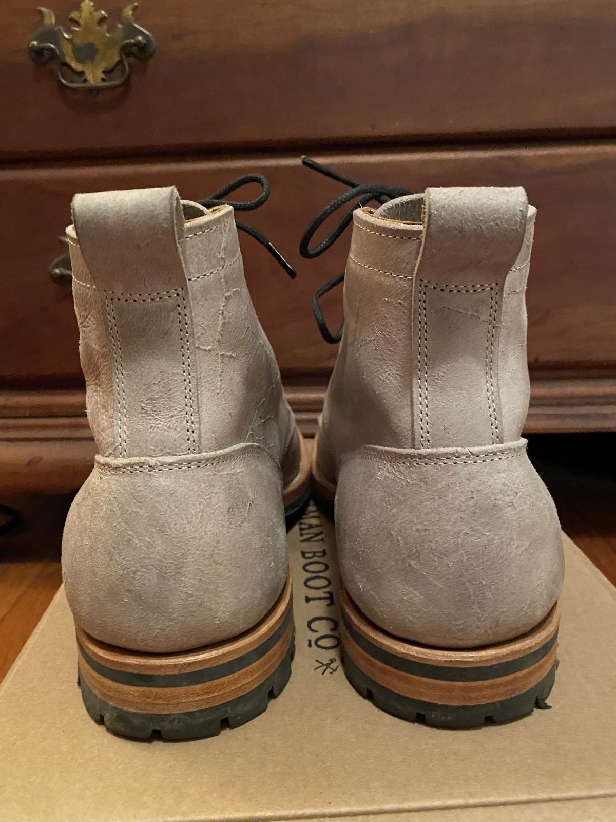 Photo by patinathunderdome on November 3, 2021 of the Truman Service Boot in C.F. Stead Smoke Rambler.