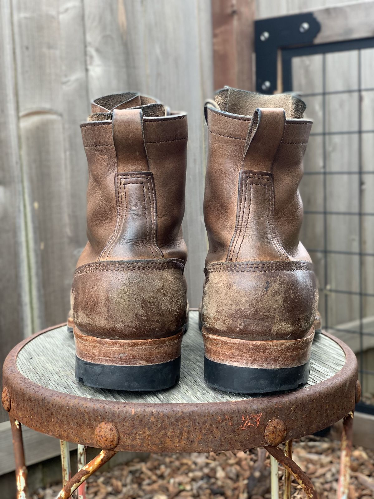 Photo by patinathunderdome on February 3, 2022 of the White's Bounty Hunter in Horween Natural Waxed Flesh.