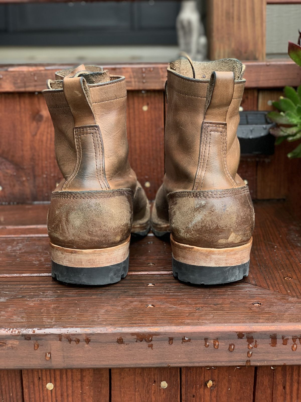 Photo by patinathunderdome on March 3, 2022 of the White's Bounty Hunter in Horween Natural Waxed Flesh.