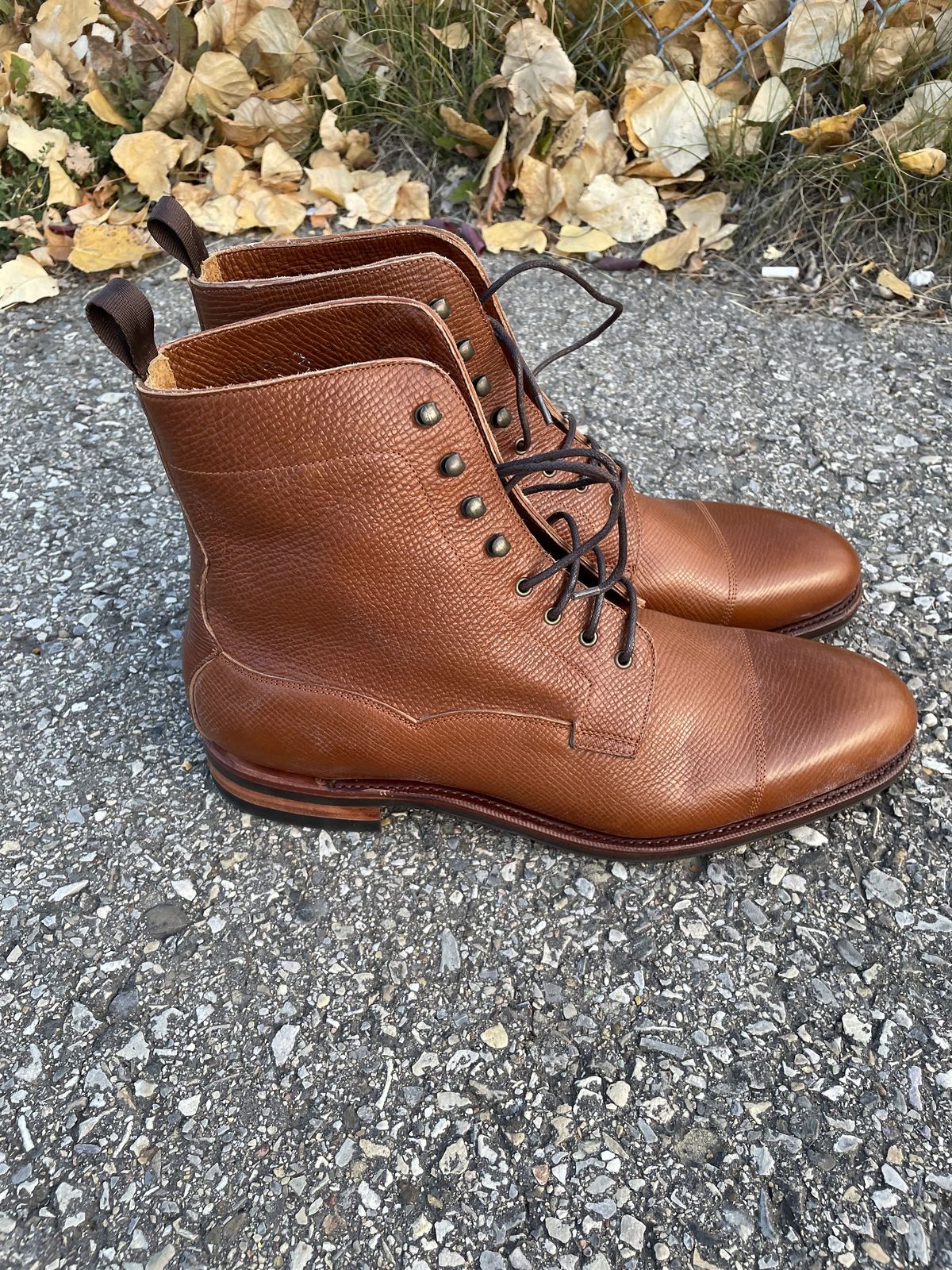 Photo by patinathunderdome on October 1, 2021 of the Meermin Jumper Boot in Tanneries Haas Cognac Utah.