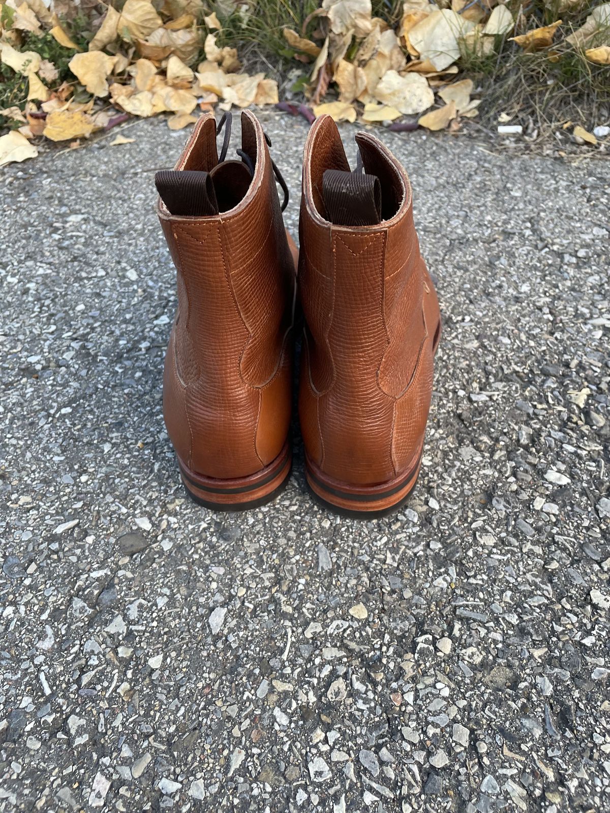 Photo by patinathunderdome on October 1, 2021 of the Meermin Jumper Boot in Tanneries Haas Cognac Utah.