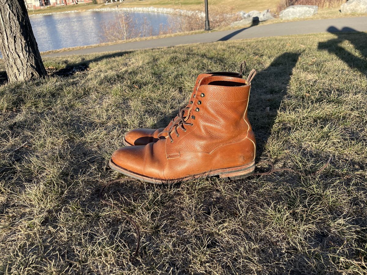 Photo by patinathunderdome on November 5, 2021 of the Meermin Jumper Boot in Tanneries Haas Cognac Utah.