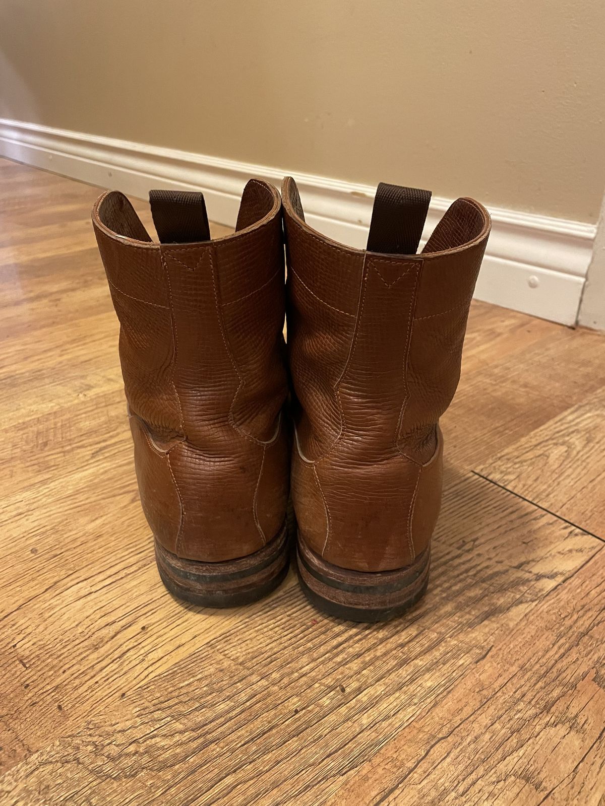 Photo by patinathunderdome on December 6, 2021 of the Meermin Jumper Boot in Tanneries Haas Cognac Utah.