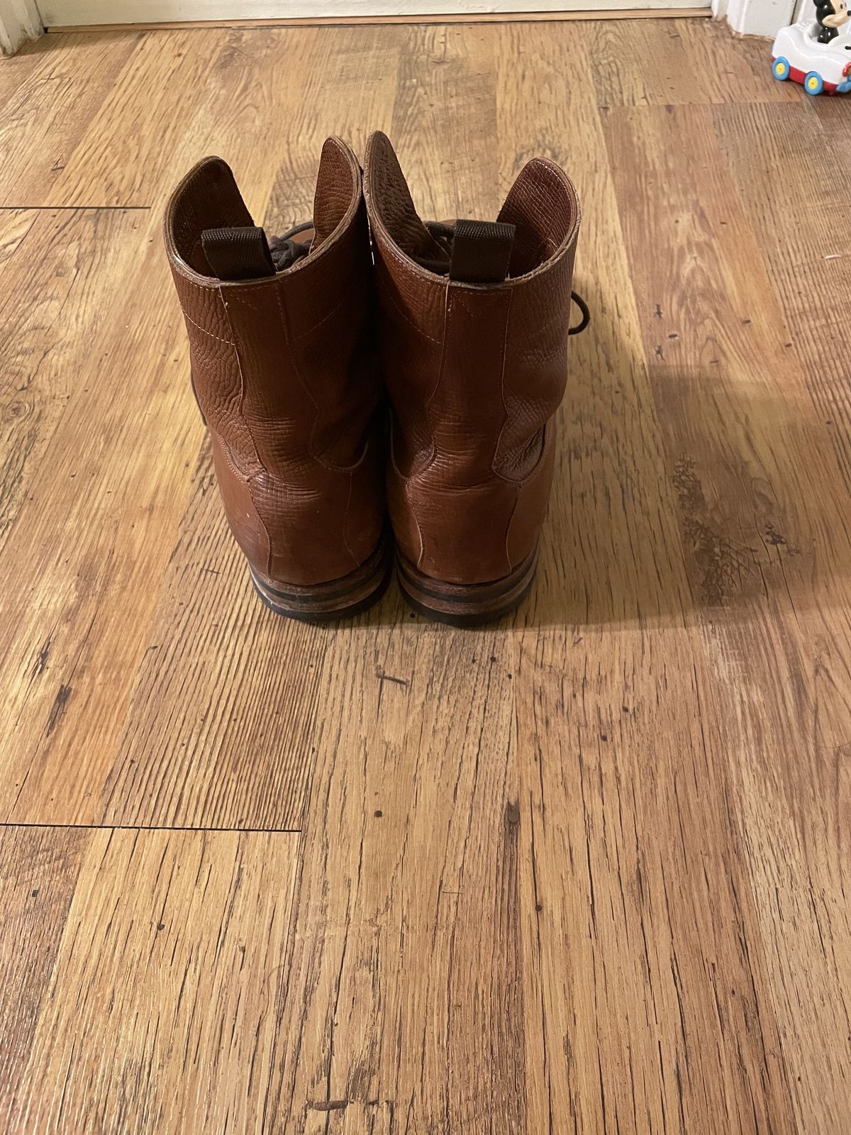 Photo by patinathunderdome on January 6, 2022 of the Meermin Jumper Boot in Tanneries Haas Cognac Utah.