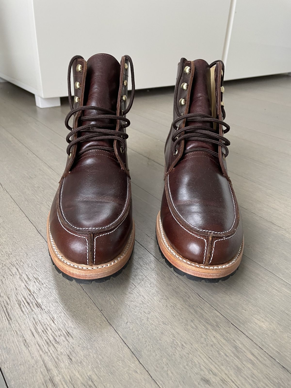 Photo by patinathunderdome on September 30, 2021 of the John Doe Shoes 11 Campbell Boot in Horween Cognac Boundary.
