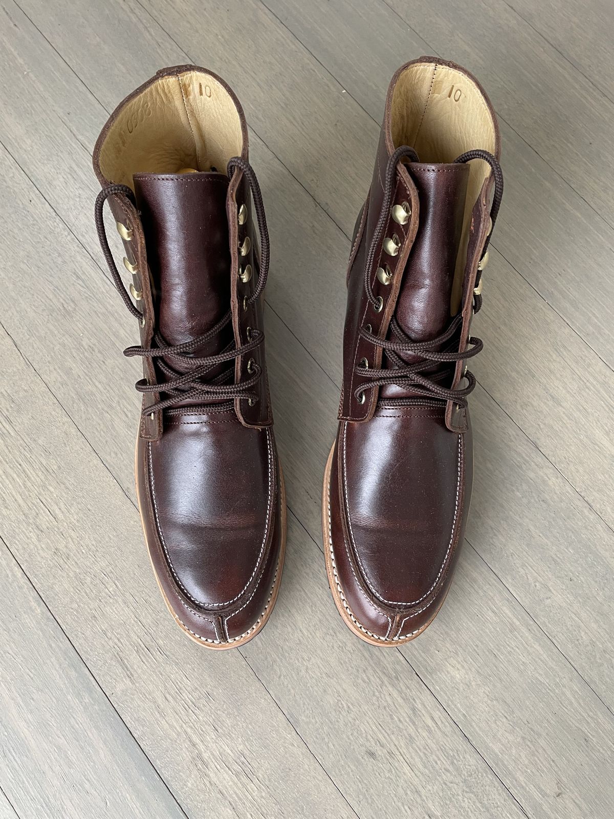 Photo by patinathunderdome on September 30, 2021 of the John Doe Shoes 11 Campbell Boot in Horween Cognac Boundary.