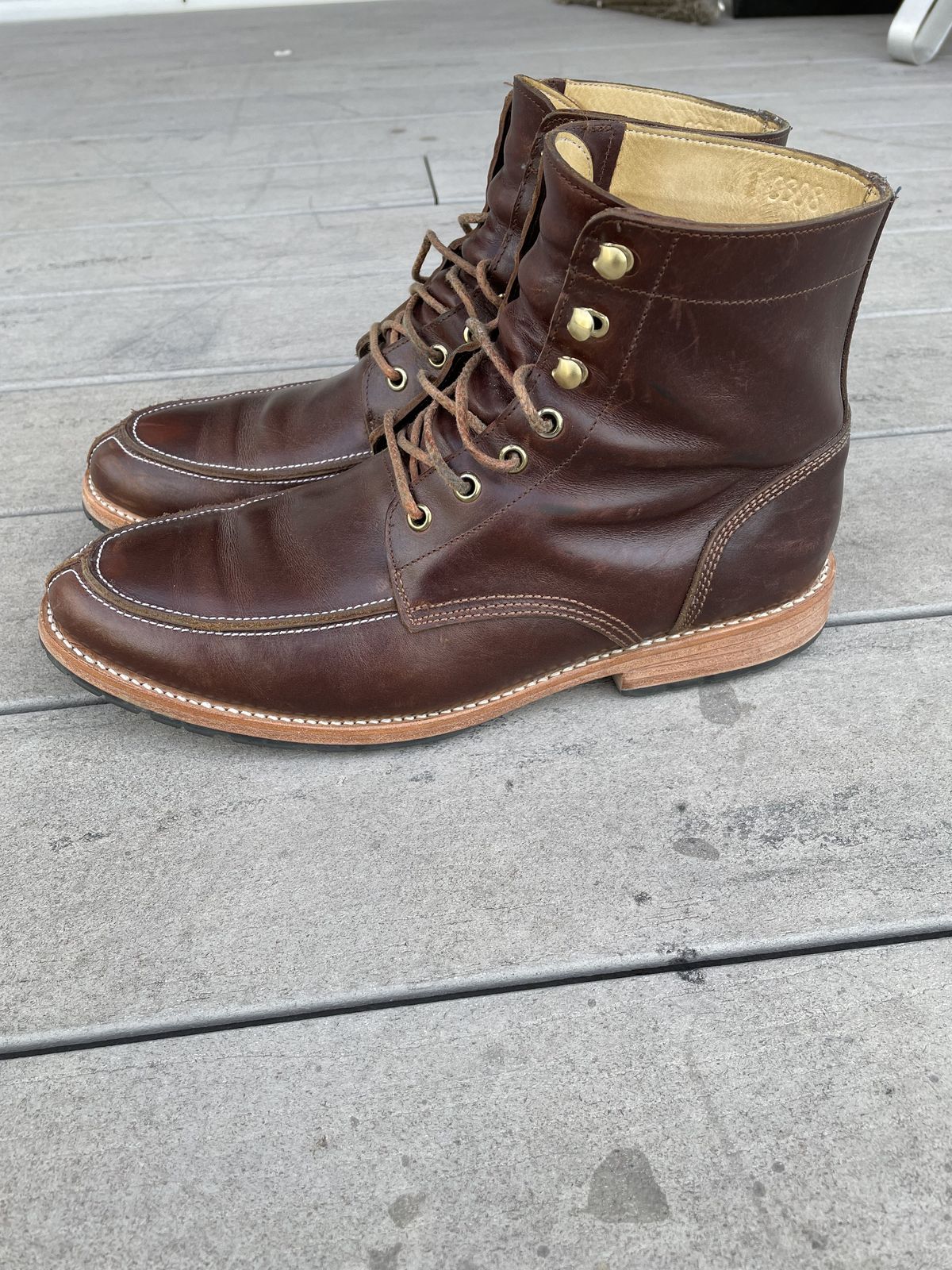 Photo by patinathunderdome on November 2, 2021 of the John Doe Shoes 11 Campbell Boot in Horween Cognac Boundary.