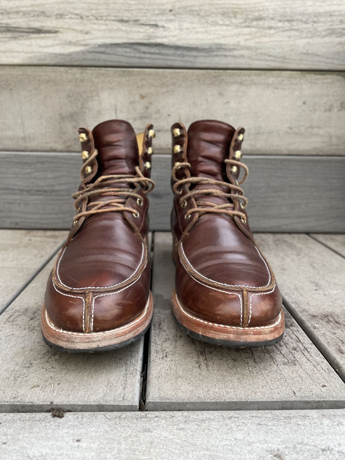 Photo by patinathunderdome on January 3, 2022 of the John Doe Shoes 11 Campbell Boot in Horween Cognac Boundary.