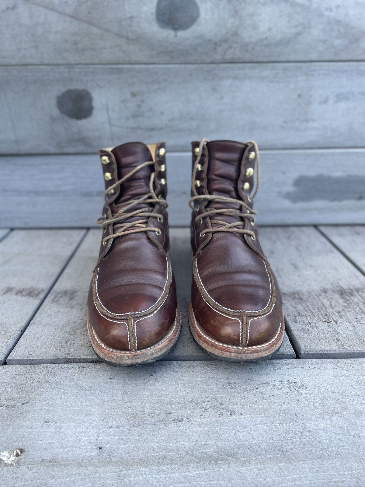 Photo by patinathunderdome on February 1, 2022 of the John Doe Shoes 11 Campbell Boot in Horween Cognac Boundary.