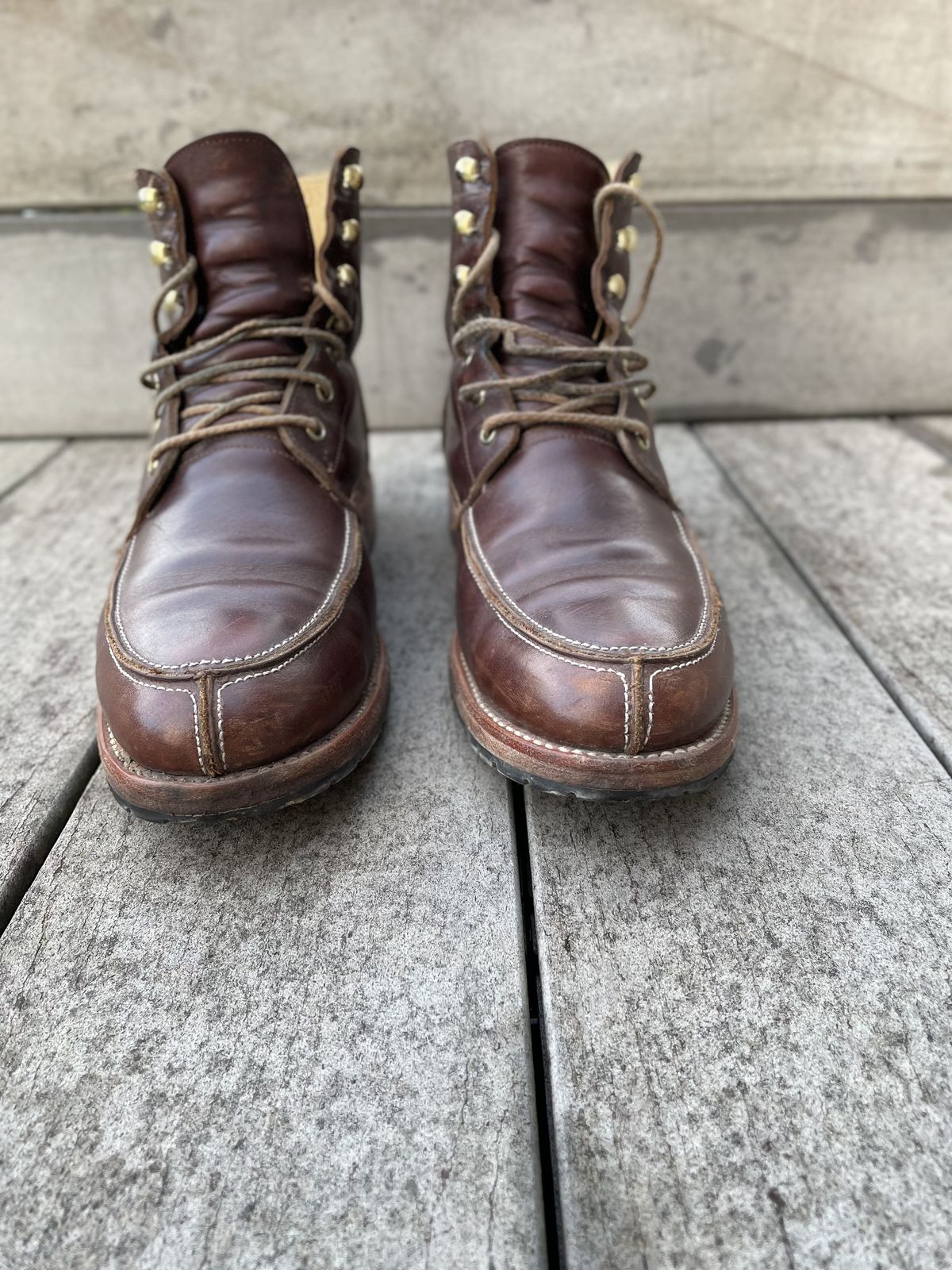 Photo by patinathunderdome on March 3, 2022 of the John Doe Shoes 11 Campbell Boot in Horween Cognac Boundary.