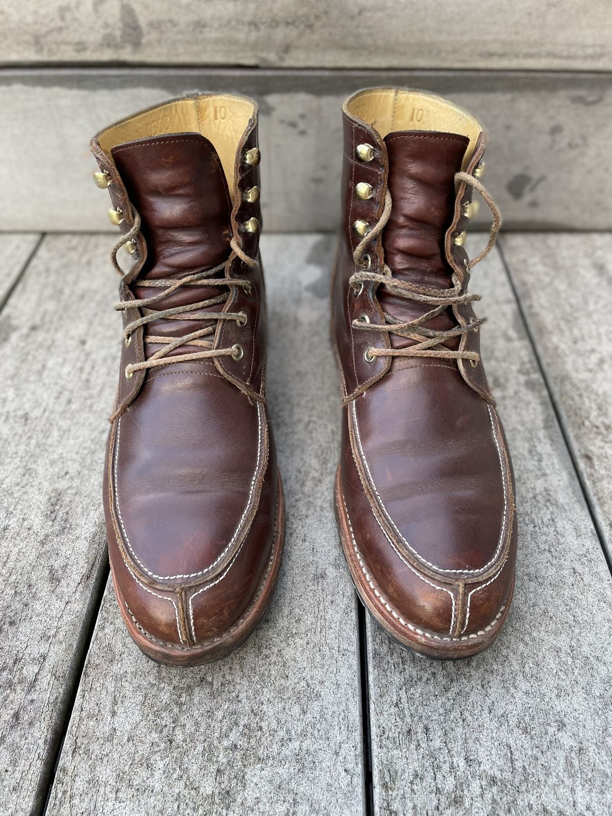 Photo by patinathunderdome on March 3, 2022 of the John Doe Shoes 11 Campbell Boot in Horween Cognac Boundary.