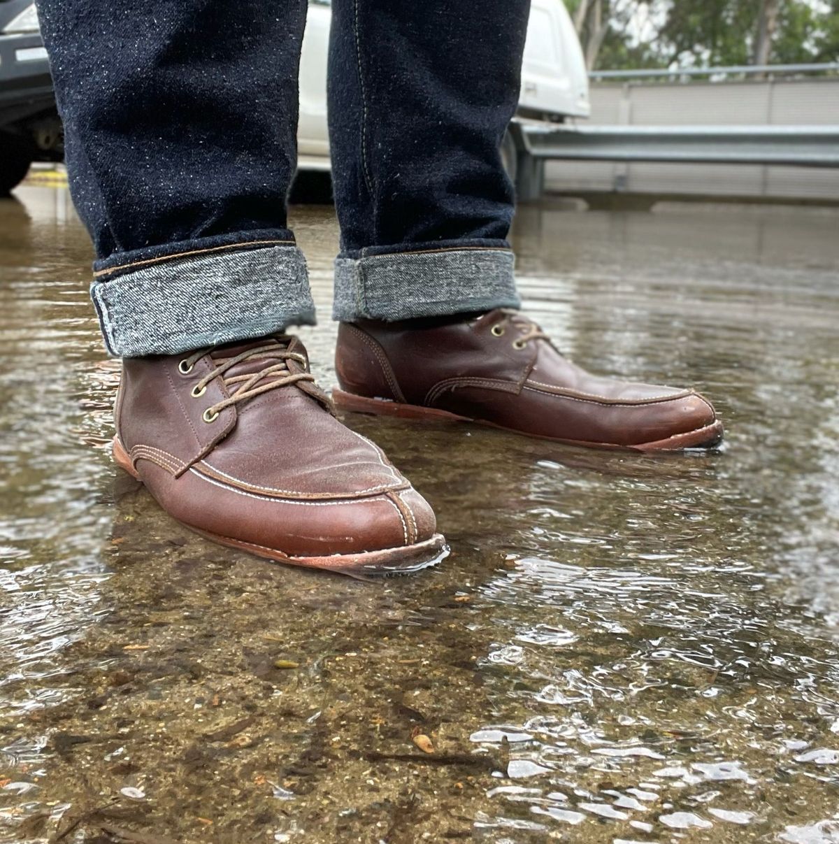 Photo by patinathunderdome on March 3, 2022 of the John Doe Shoes 11 Campbell Boot in Horween Cognac Boundary.