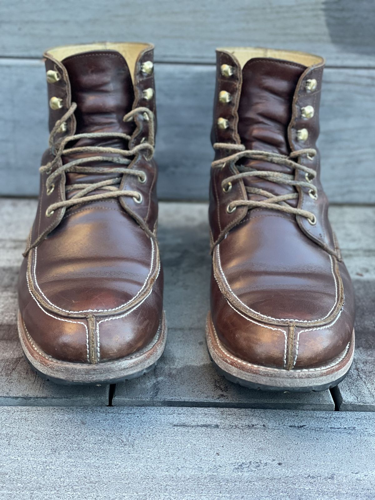 Photo by patinathunderdome on April 2, 2022 of the John Doe Shoes 11 Campbell Boot in Horween Cognac Boundary.