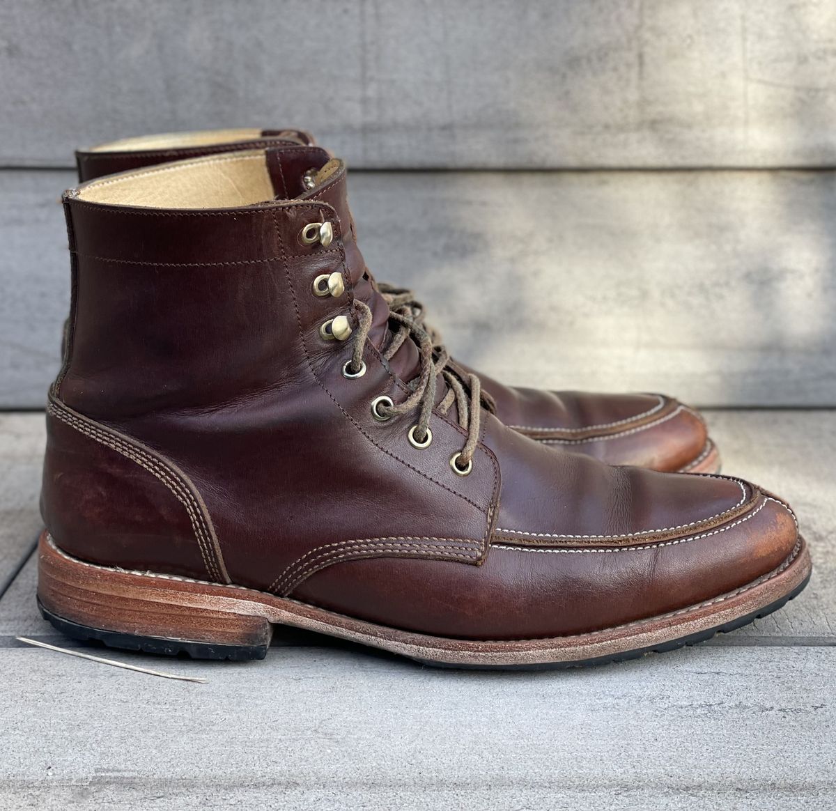 Photo by patinathunderdome on May 1, 2022 of the John Doe Shoes 11 Campbell Boot in Horween Cognac Boundary.