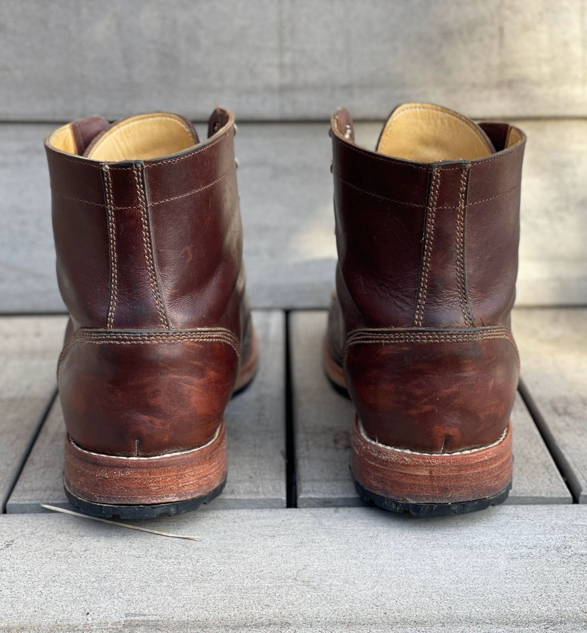 Photo by patinathunderdome on May 1, 2022 of the John Doe Shoes 11 Campbell Boot in Horween Cognac Boundary.