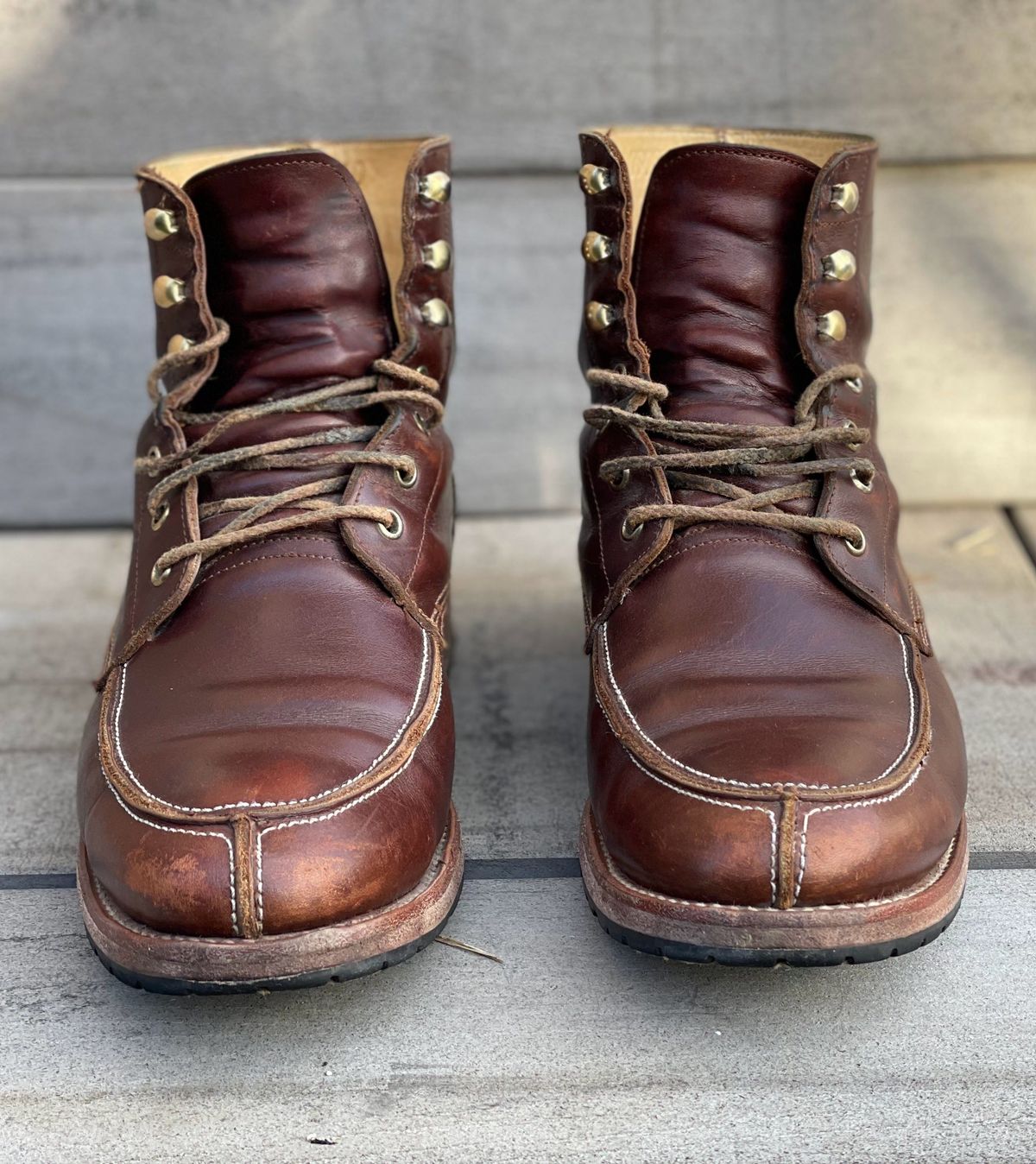 Photo by patinathunderdome on May 1, 2022 of the John Doe Shoes 11 Campbell Boot in Horween Cognac Boundary.