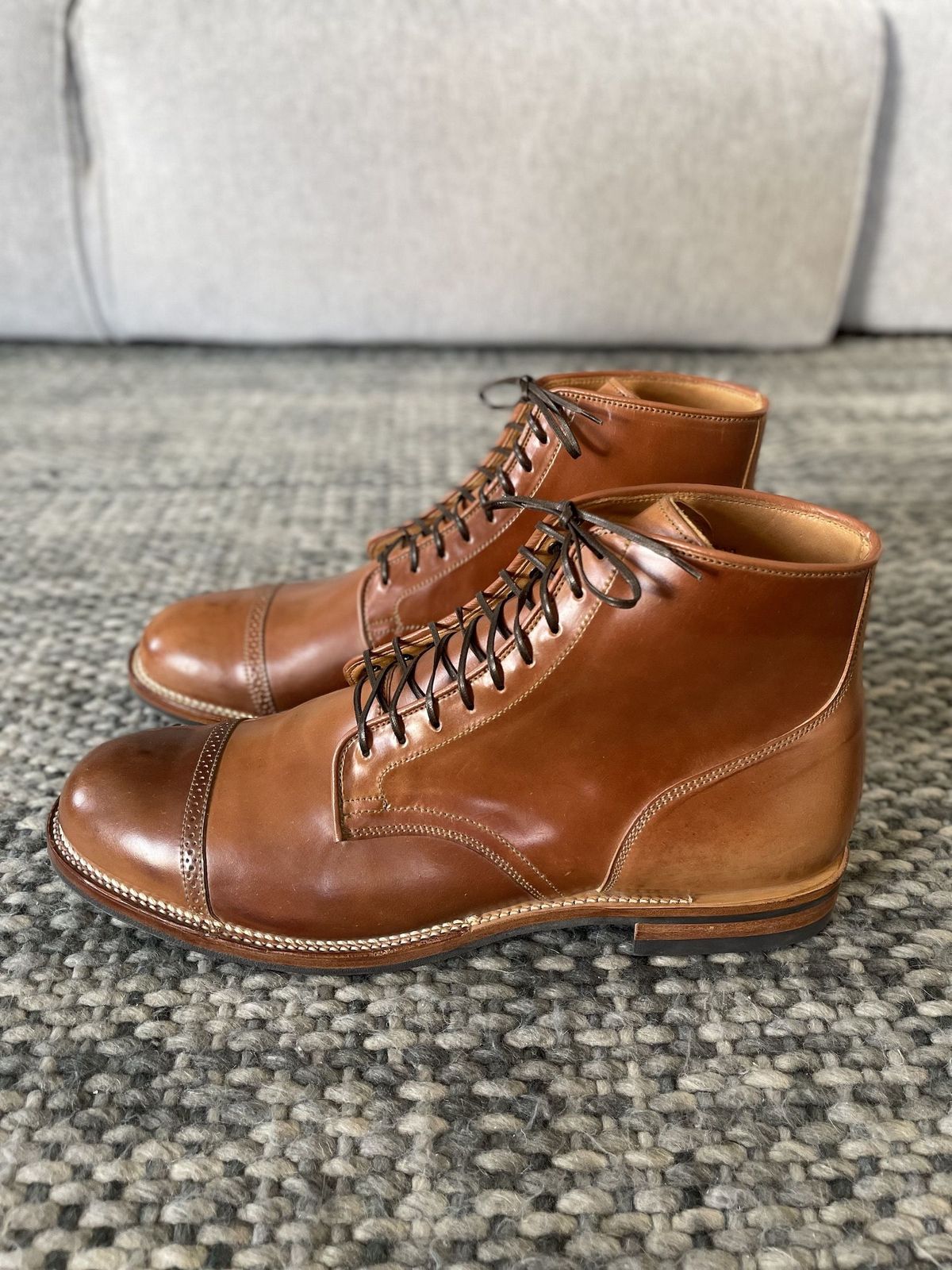 Photo by patinathunderdome on October 1, 2021 of the Viberg Service Boot in Horween Natural Shell Cordovan.