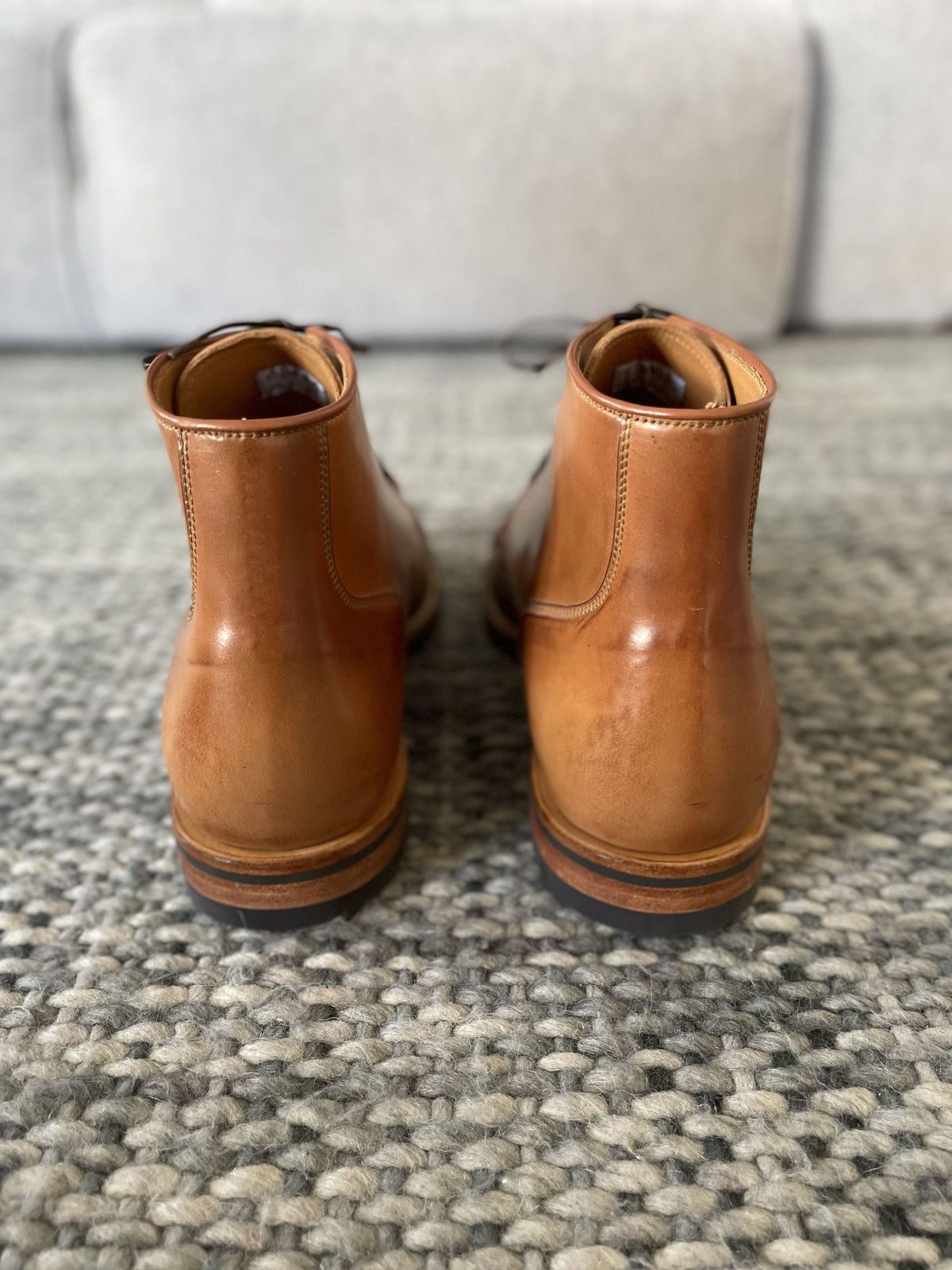 Photo by patinathunderdome on October 1, 2021 of the Viberg Service Boot in Horween Natural Shell Cordovan.