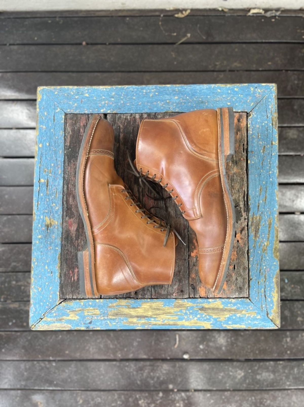 Photo by patinathunderdome on November 2, 2021 of the Viberg Service Boot in Horween Natural Shell Cordovan.