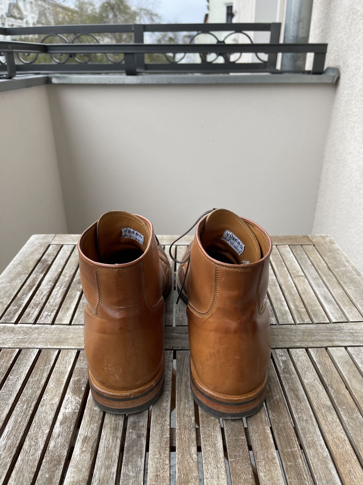 Photo by patinathunderdome on December 4, 2021 of the Viberg Service Boot in Horween Natural Shell Cordovan.