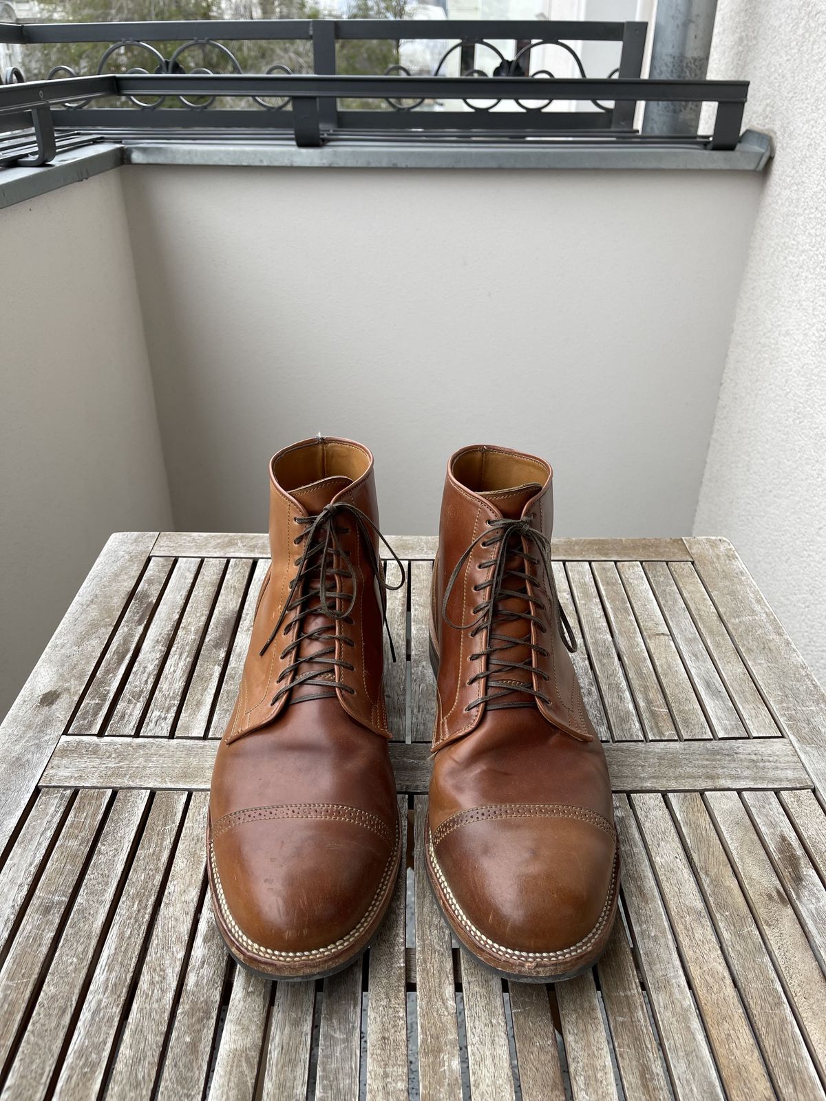 Photo by patinathunderdome on December 4, 2021 of the Viberg Service Boot in Horween Natural Shell Cordovan.
