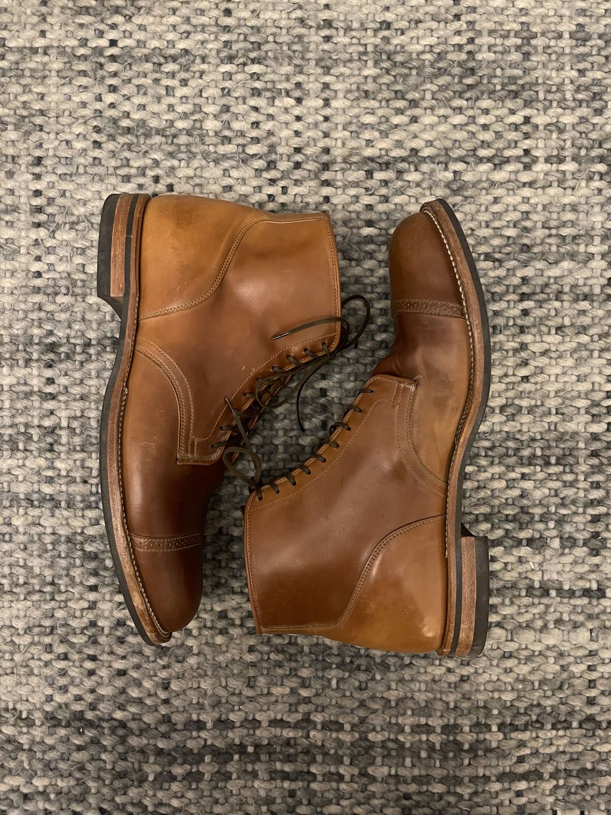 Photo by patinathunderdome on January 5, 2022 of the Viberg Service Boot in Horween Natural Shell Cordovan.