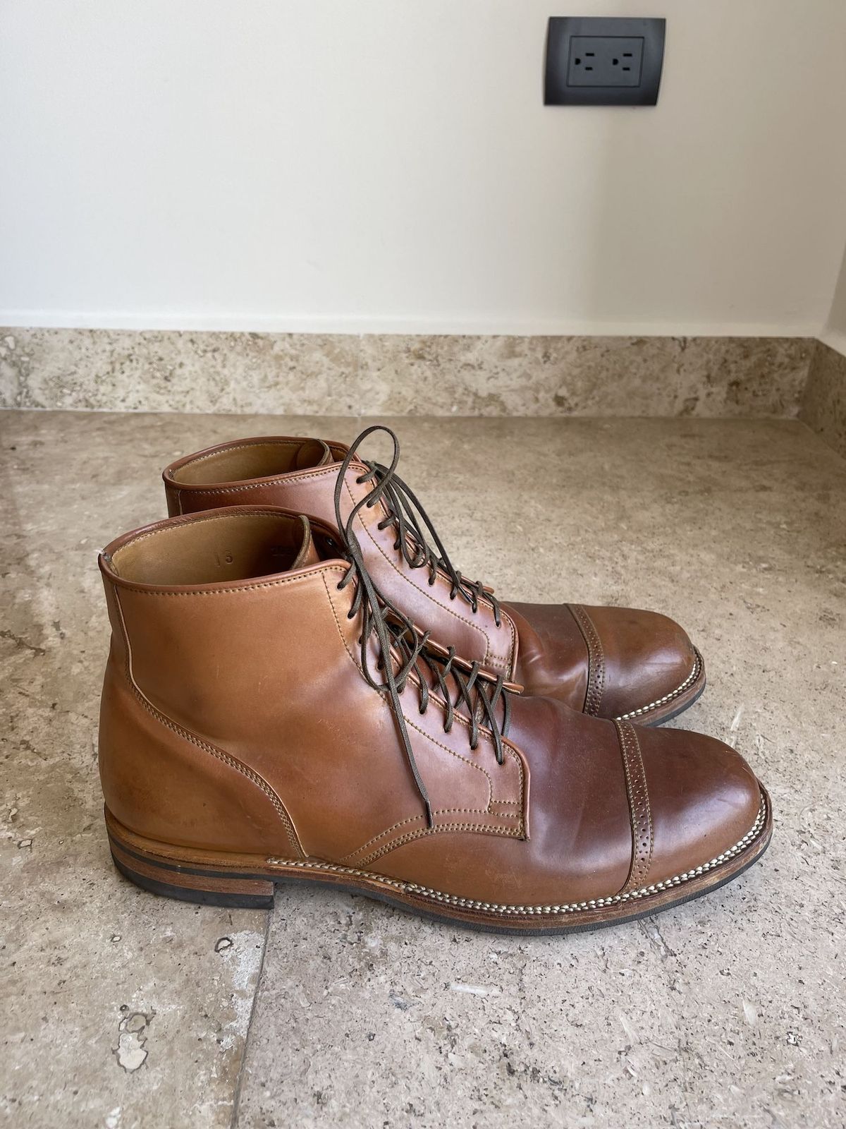 Photo by patinathunderdome on February 5, 2022 of the Viberg Service Boot in Horween Natural Shell Cordovan.