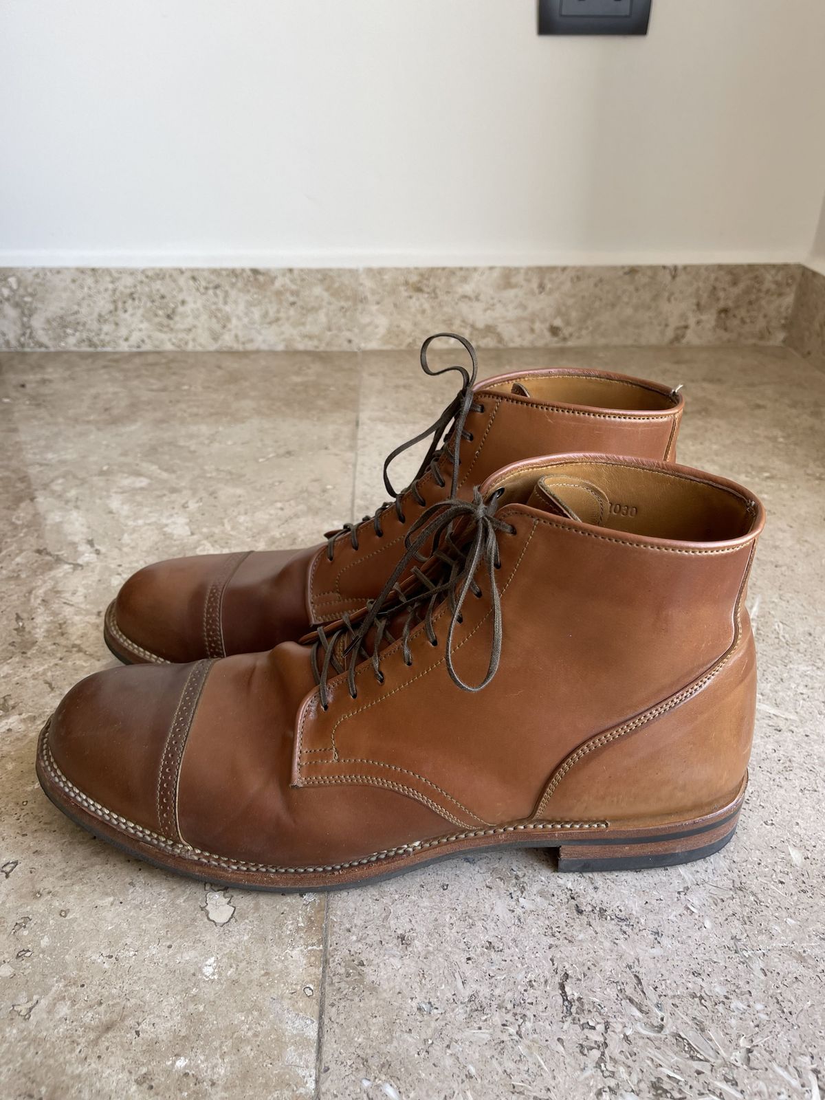 Photo by patinathunderdome on February 5, 2022 of the Viberg Service Boot in Horween Natural Shell Cordovan.