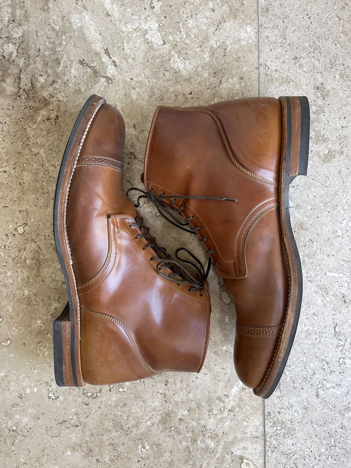 Photo by patinathunderdome on February 5, 2022 of the Viberg Service Boot in Horween Natural Shell Cordovan.