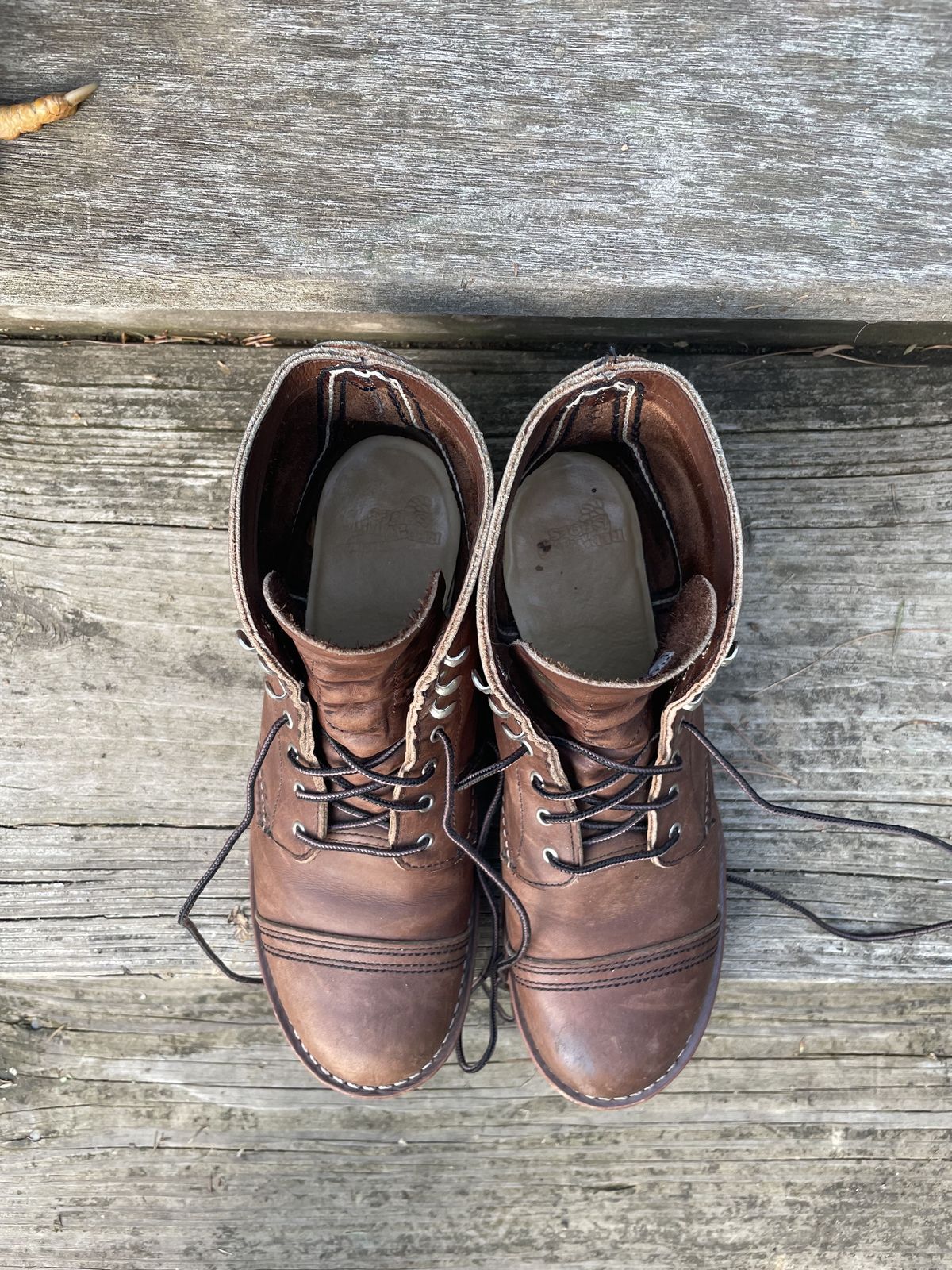 Photo by patinathunderdome on December 5, 2021 of the Red Wing Iron Ranger in S.B. Foot Amber Harness.