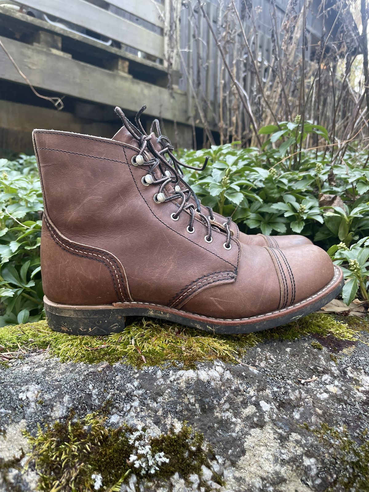 Photo by patinathunderdome on December 5, 2021 of the Red Wing Iron Ranger in S.B. Foot Amber Harness.