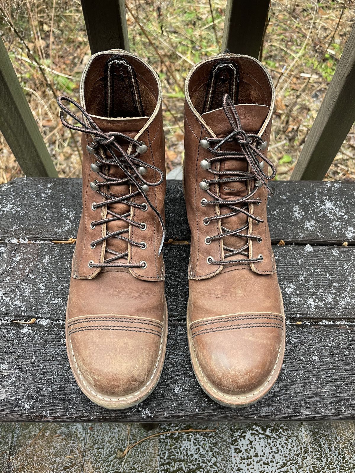Photo by patinathunderdome on January 5, 2022 of the Red Wing Iron Ranger in S.B. Foot Amber Harness.