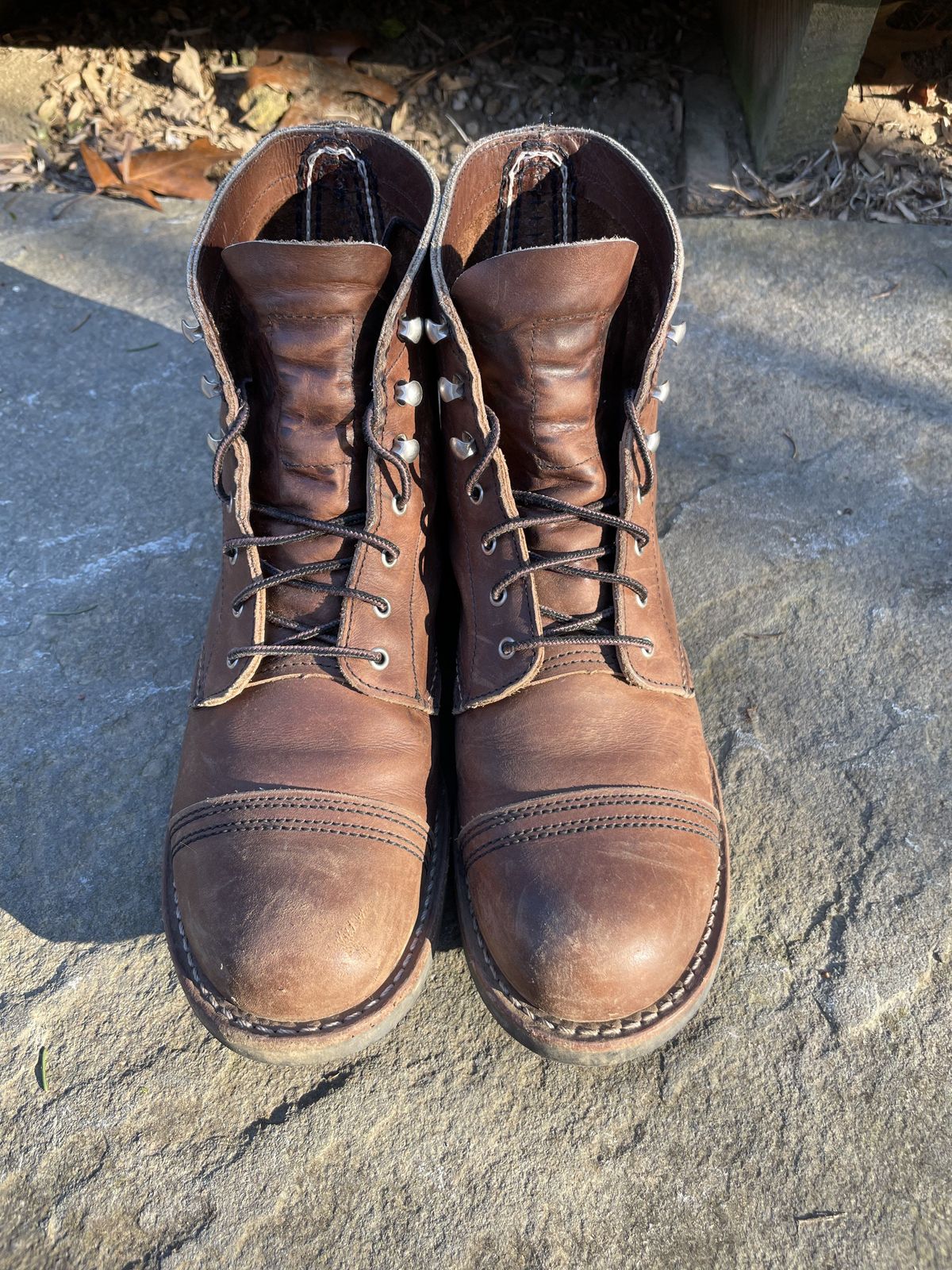 Photo by patinathunderdome on February 6, 2022 of the Red Wing Iron Ranger in S.B. Foot Amber Harness.