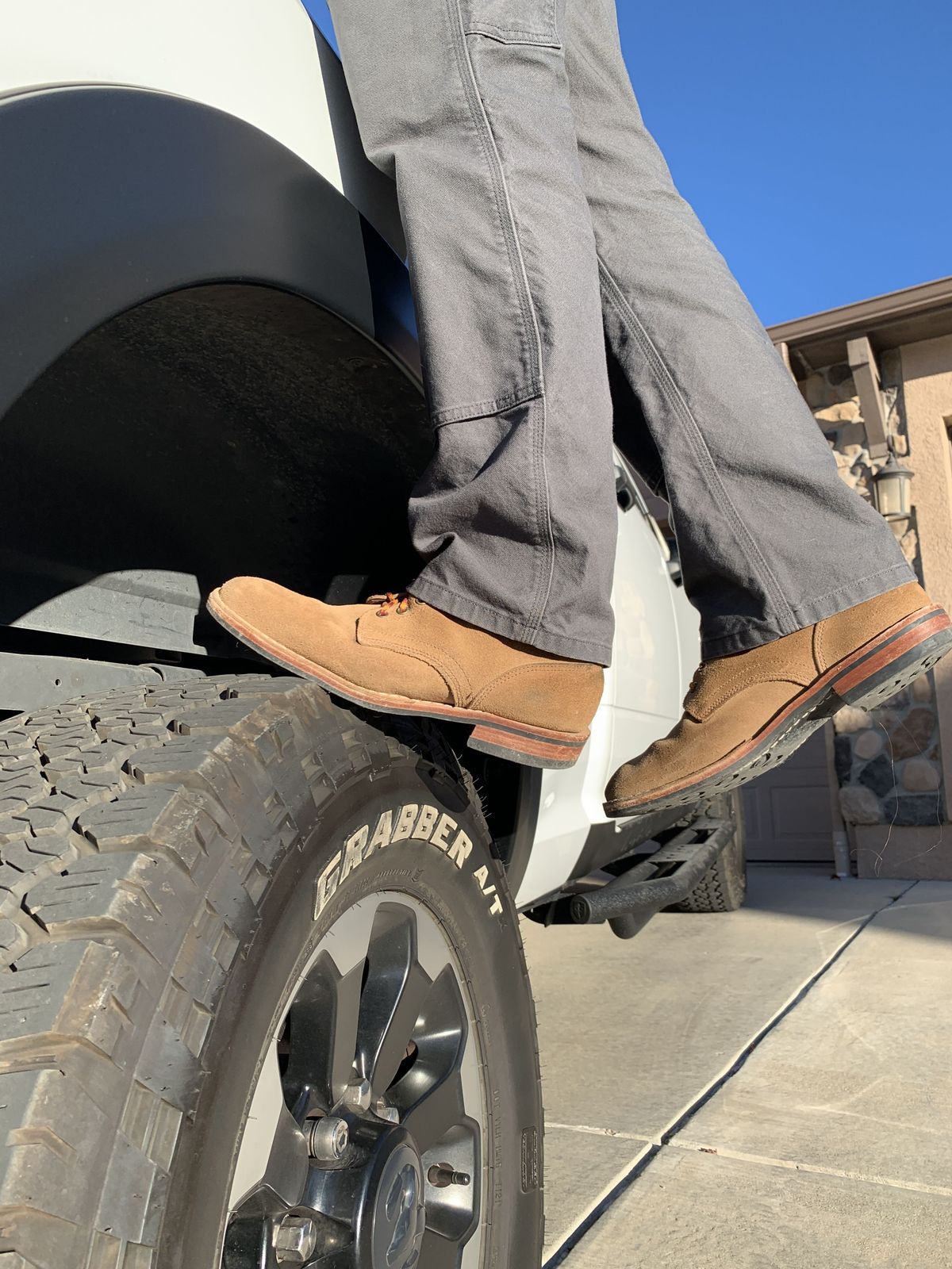 Photo by patinathunderdome on December 4, 2021 of the Oak Street Bootmakers Storm Boot in Horween Natural Chromexcel Roughout.