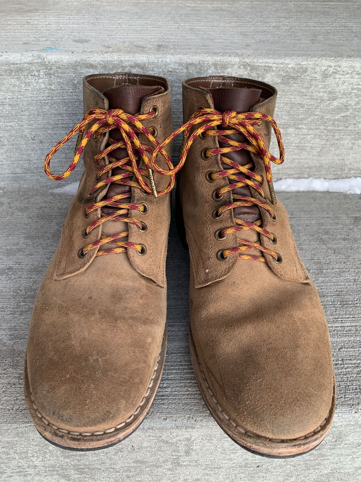 Photo by patinathunderdome on January 2, 2022 of the Oak Street Bootmakers Storm Boot in Horween Natural Chromexcel Roughout.