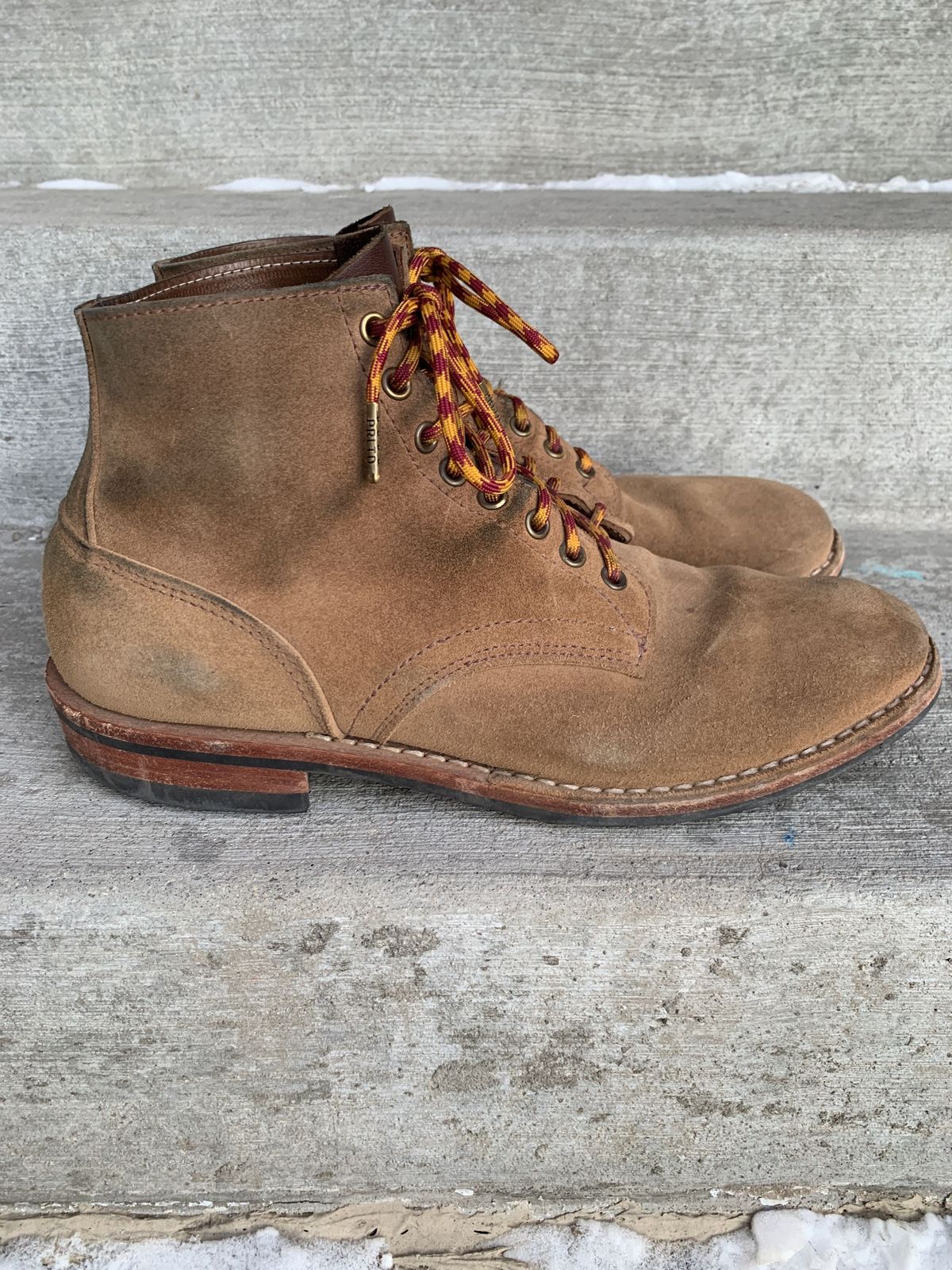 Photo by patinathunderdome on January 2, 2022 of the Oak Street Bootmakers Storm Boot in Horween Natural Chromexcel Roughout.