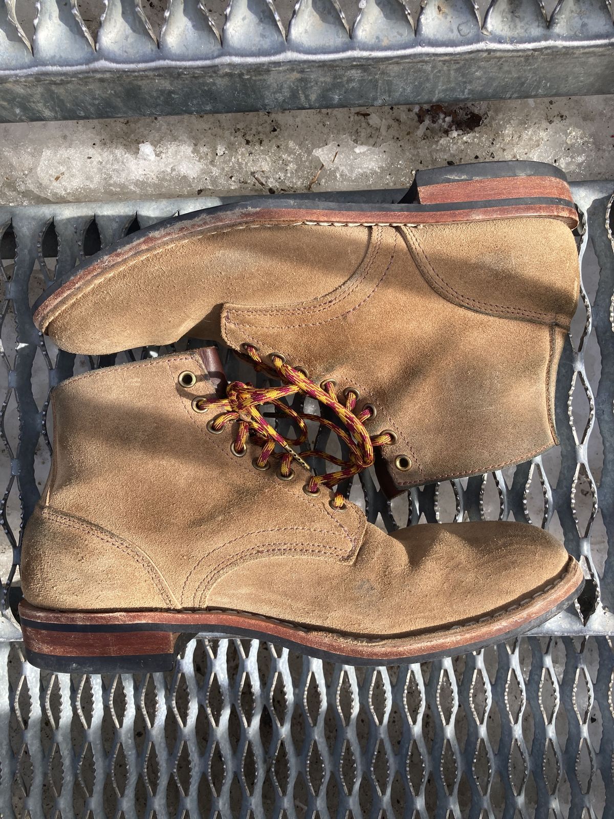 Photo by patinathunderdome on March 4, 2022 of the Oak Street Bootmakers Storm Boot in Horween Natural Chromexcel Roughout.