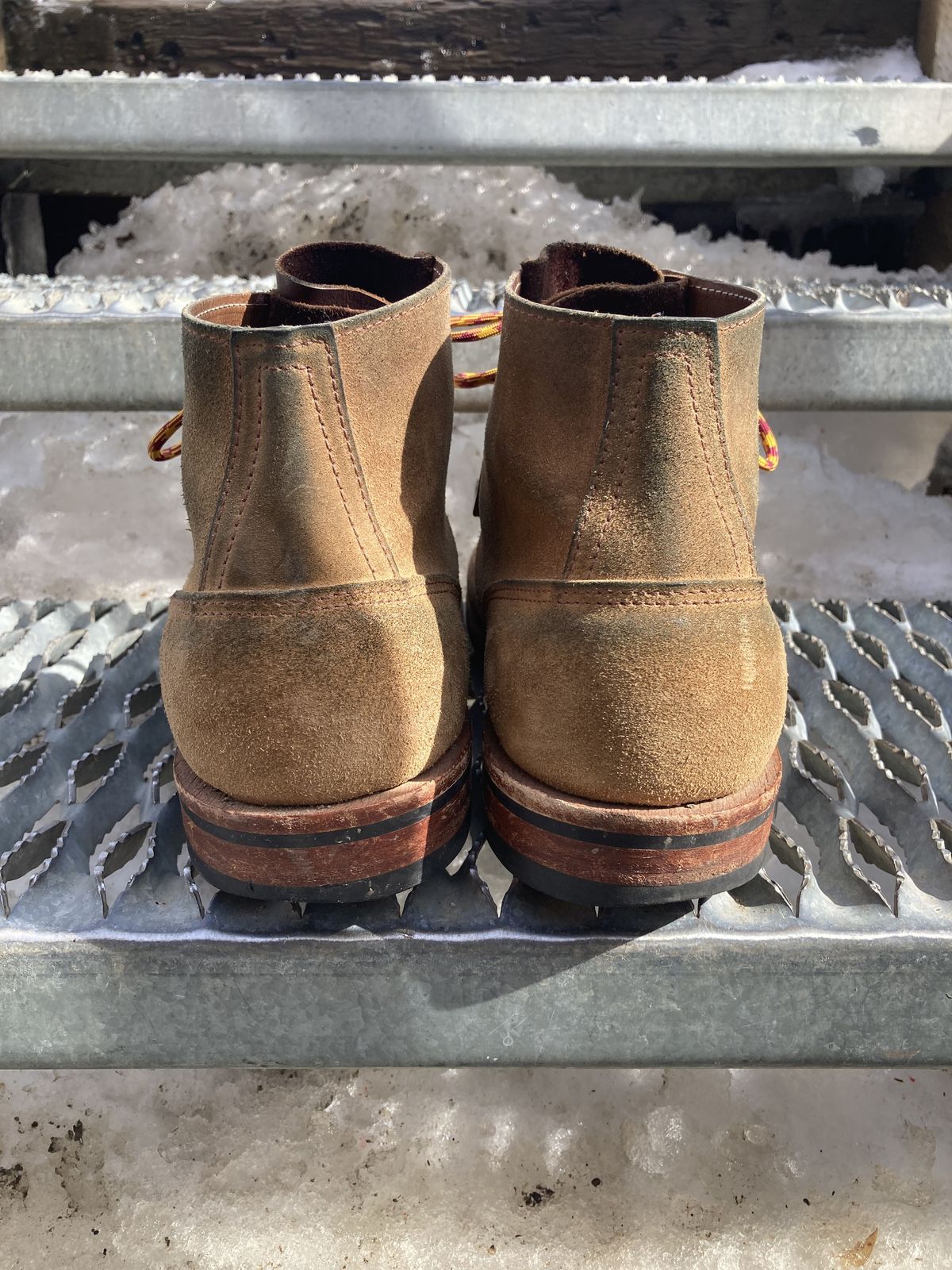 Photo by patinathunderdome on March 4, 2022 of the Oak Street Bootmakers Storm Boot in Horween Natural Chromexcel Roughout.