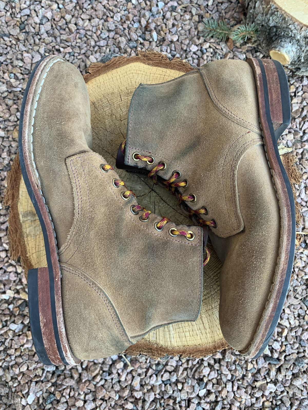 Photo by patinathunderdome on April 3, 2022 of the Oak Street Bootmakers Storm Boot in Horween Natural Chromexcel Roughout.