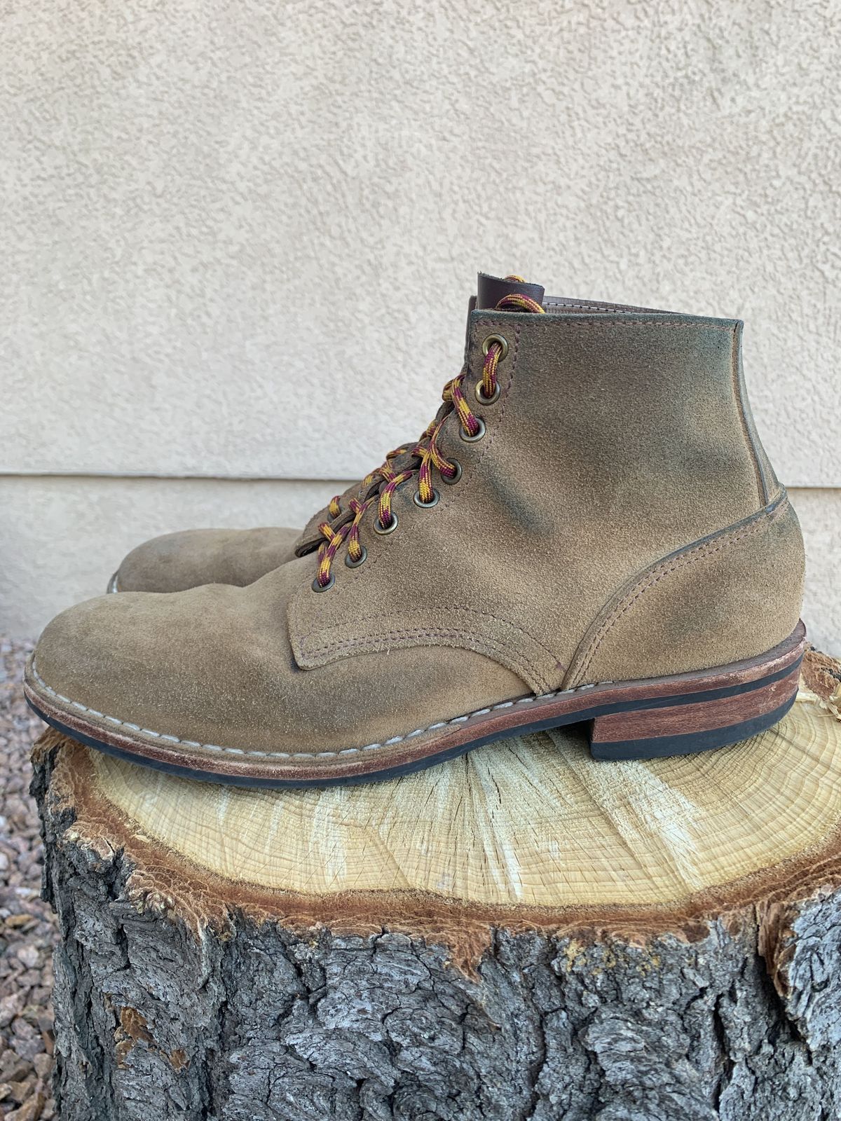 Photo by patinathunderdome on April 3, 2022 of the Oak Street Bootmakers Storm Boot in Horween Natural Chromexcel Roughout.