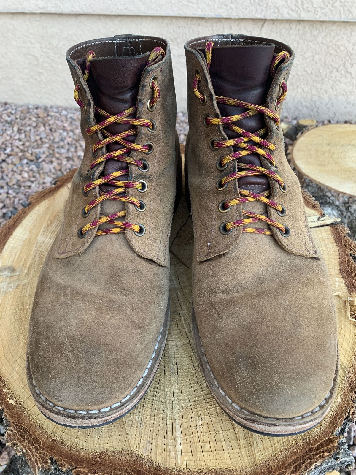 Photo by patinathunderdome on April 3, 2022 of the Oak Street Bootmakers Storm Boot in Horween Natural Chromexcel Roughout.