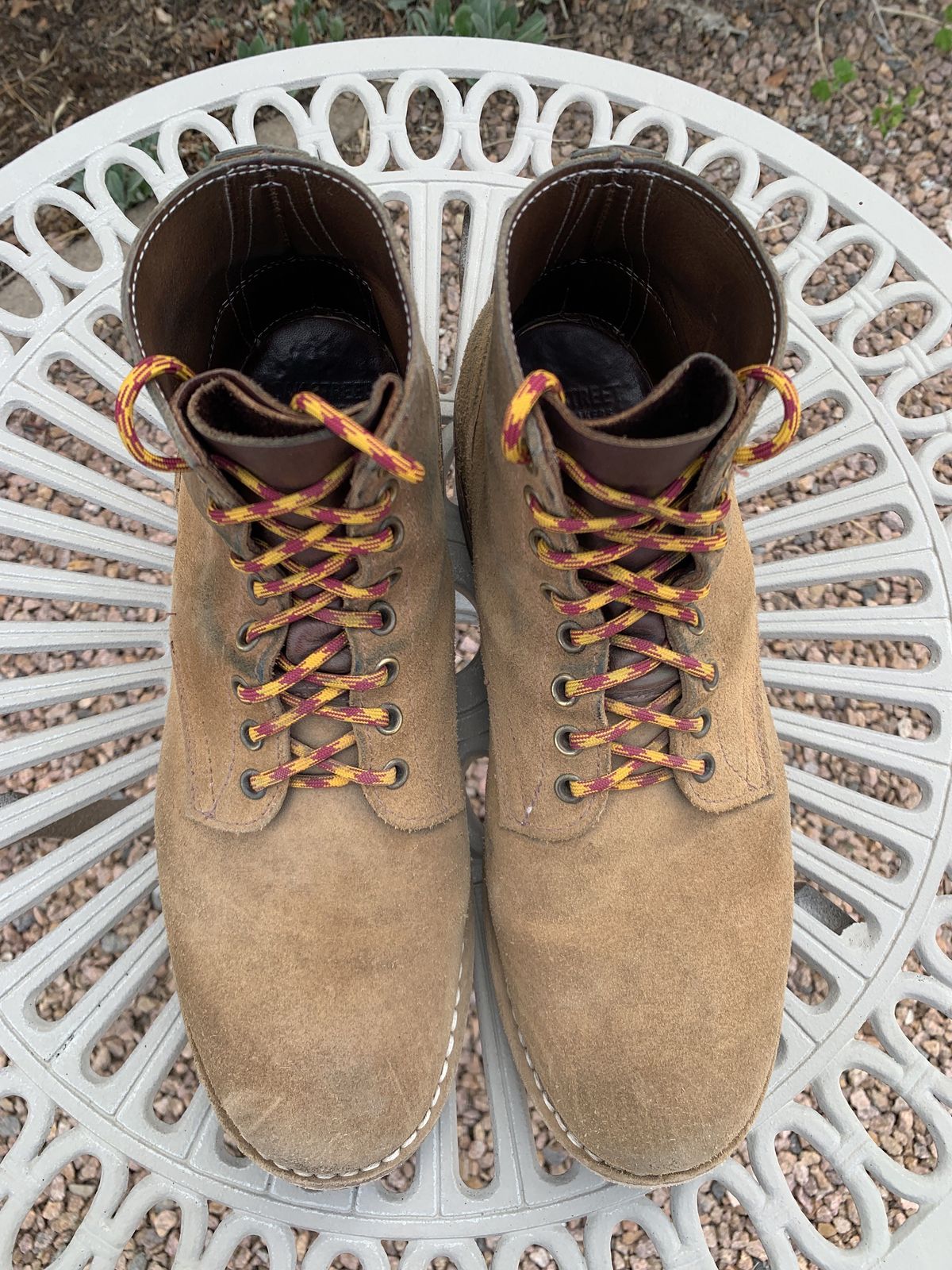 Photo by patinathunderdome on May 1, 2022 of the Oak Street Bootmakers Storm Boot in Horween Natural Chromexcel Roughout.