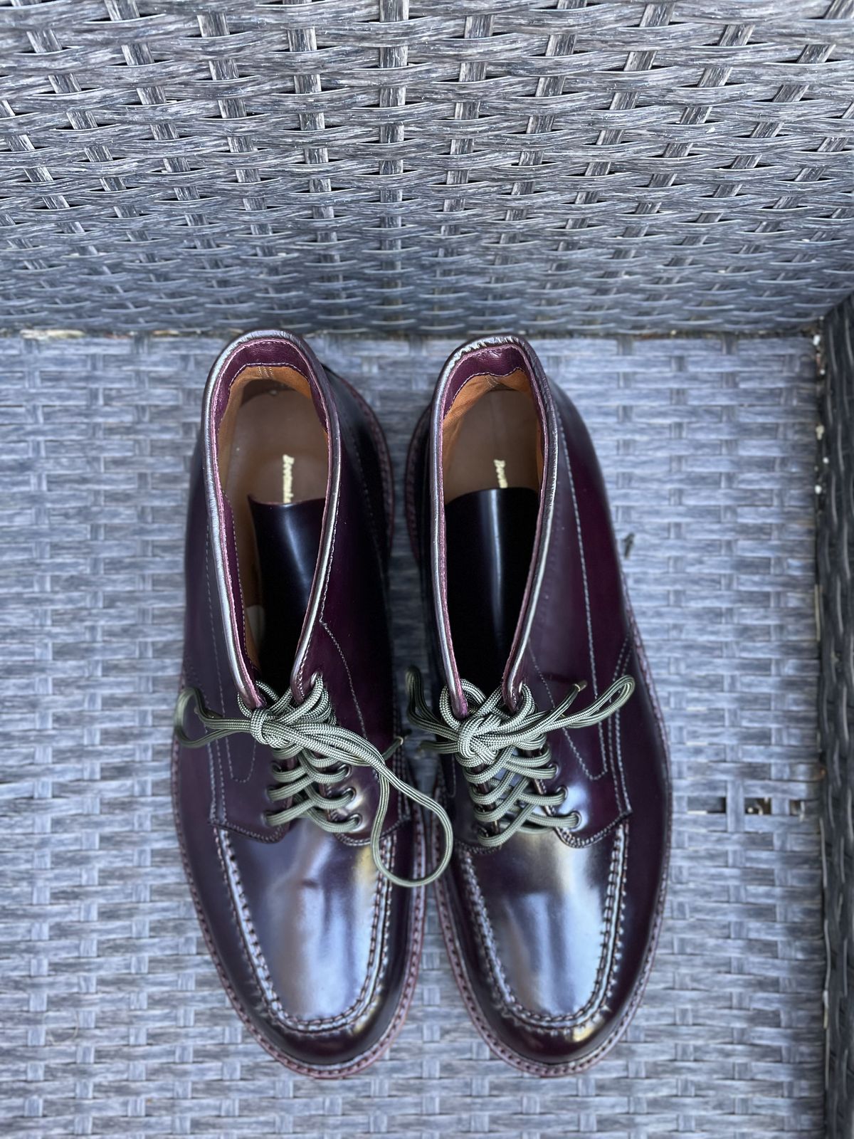 Photo by patinathunderdome on October 1, 2021 of the Alden Indy Boot in Horween Color 8 Shell Cordovan.