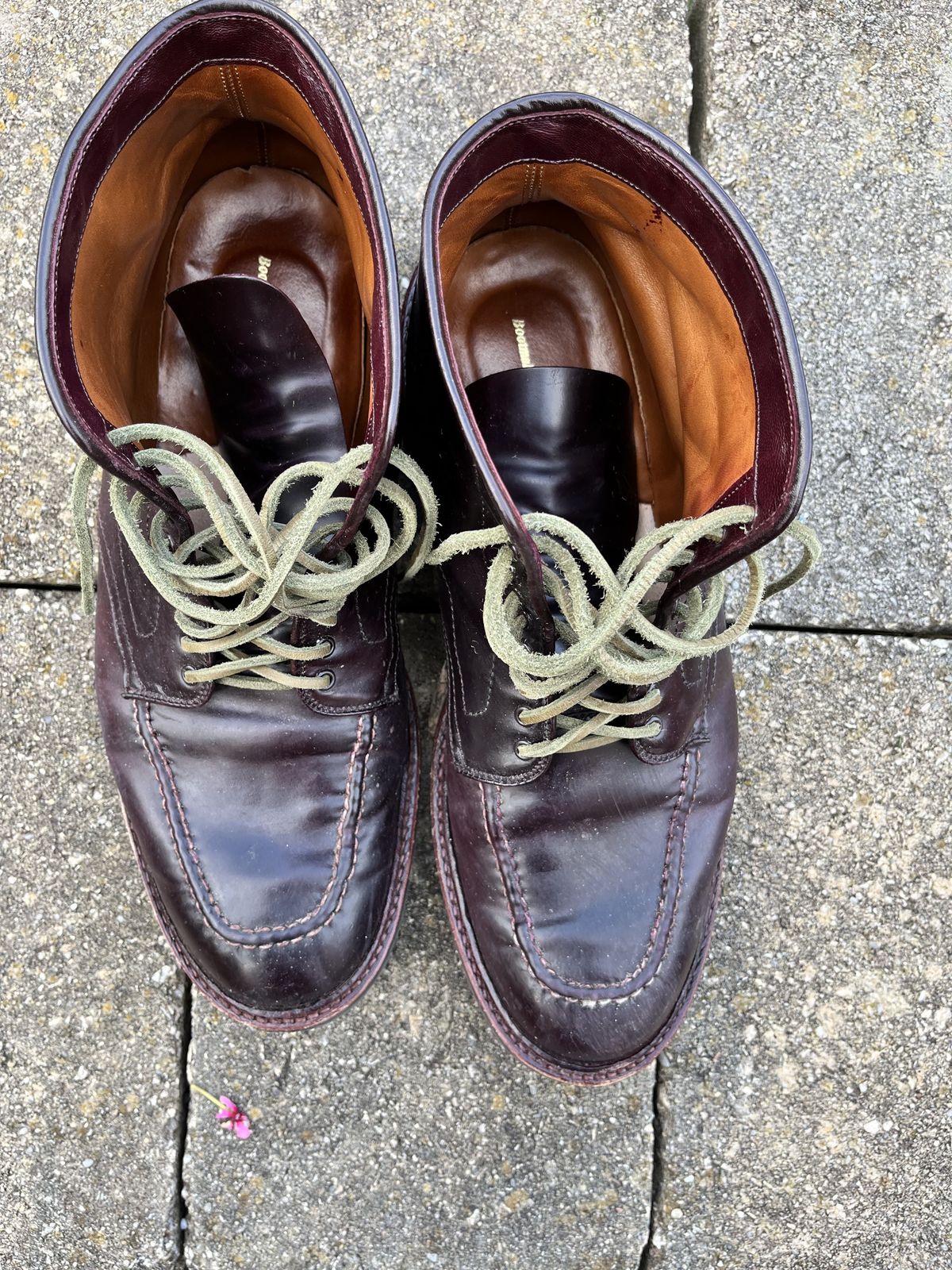 Photo by patinathunderdome on November 4, 2021 of the Alden Indy Boot in Horween Color 8 Shell Cordovan.