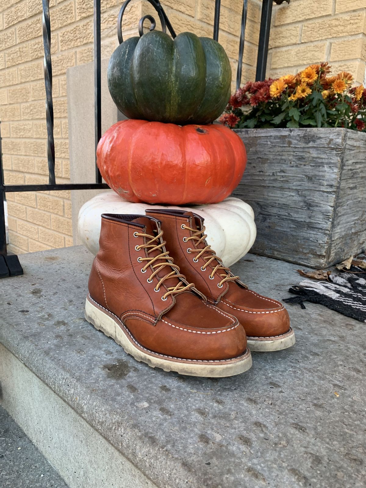 Photo by patinathunderdome on November 3, 2021 of the Red Wing 6-Inch Classic Moc in S.B. Foot Oro Legacy.
