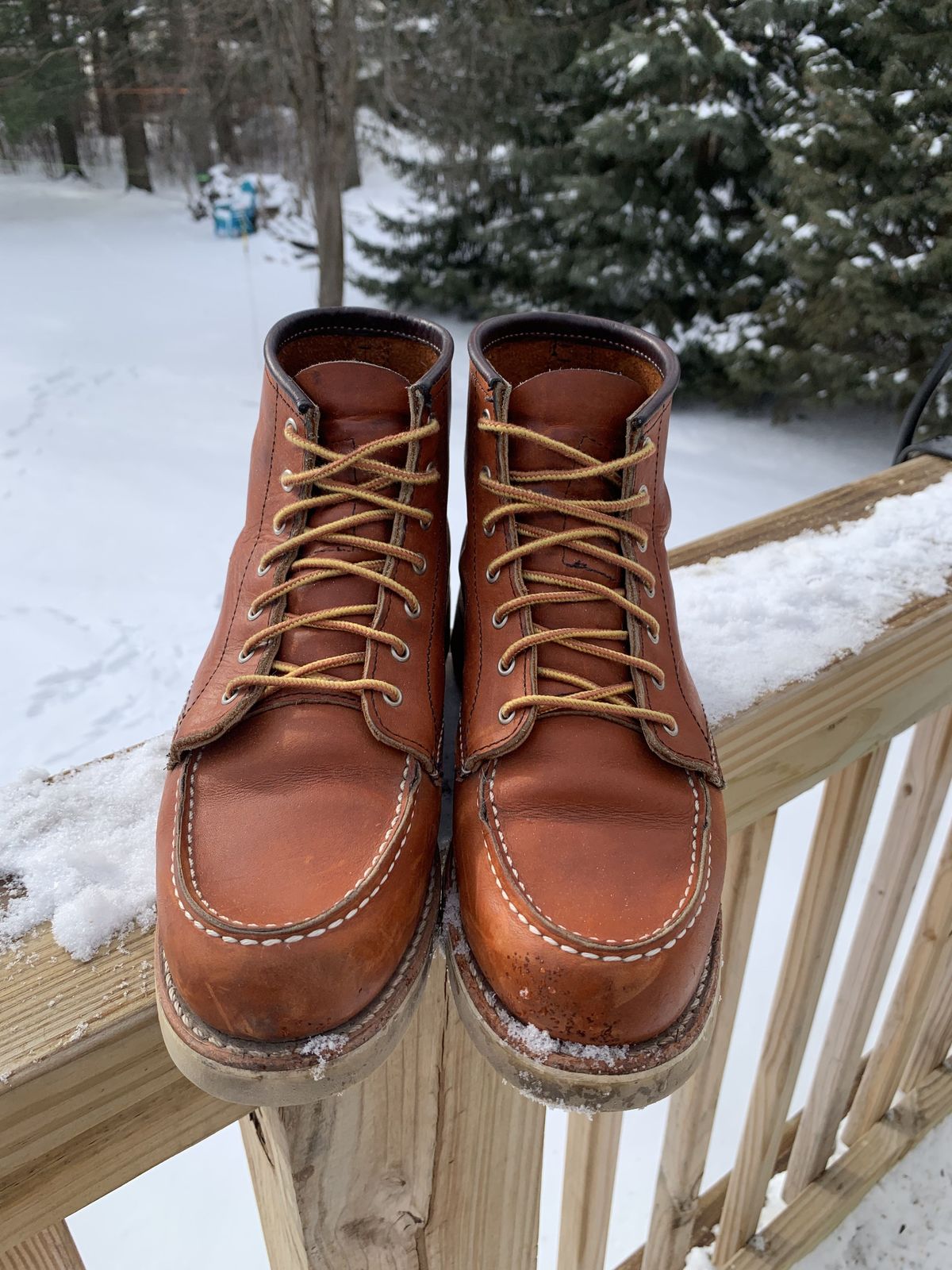 Photo by patinathunderdome on February 6, 2022 of the Red Wing 6-Inch Classic Moc in S.B. Foot Oro Legacy.